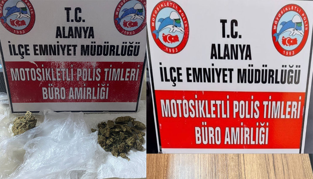 Alanya'da motosikletli polis timlerinden suçla mücadele: Uyuşturucu ve silah ele geçirildi