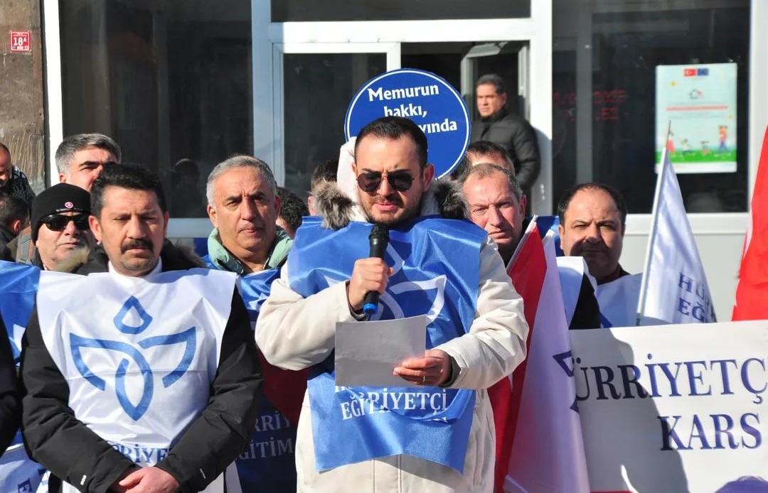 Hürriyetçi Eğitim Sen Kars Şubesi, bir günlük iş bıraktı