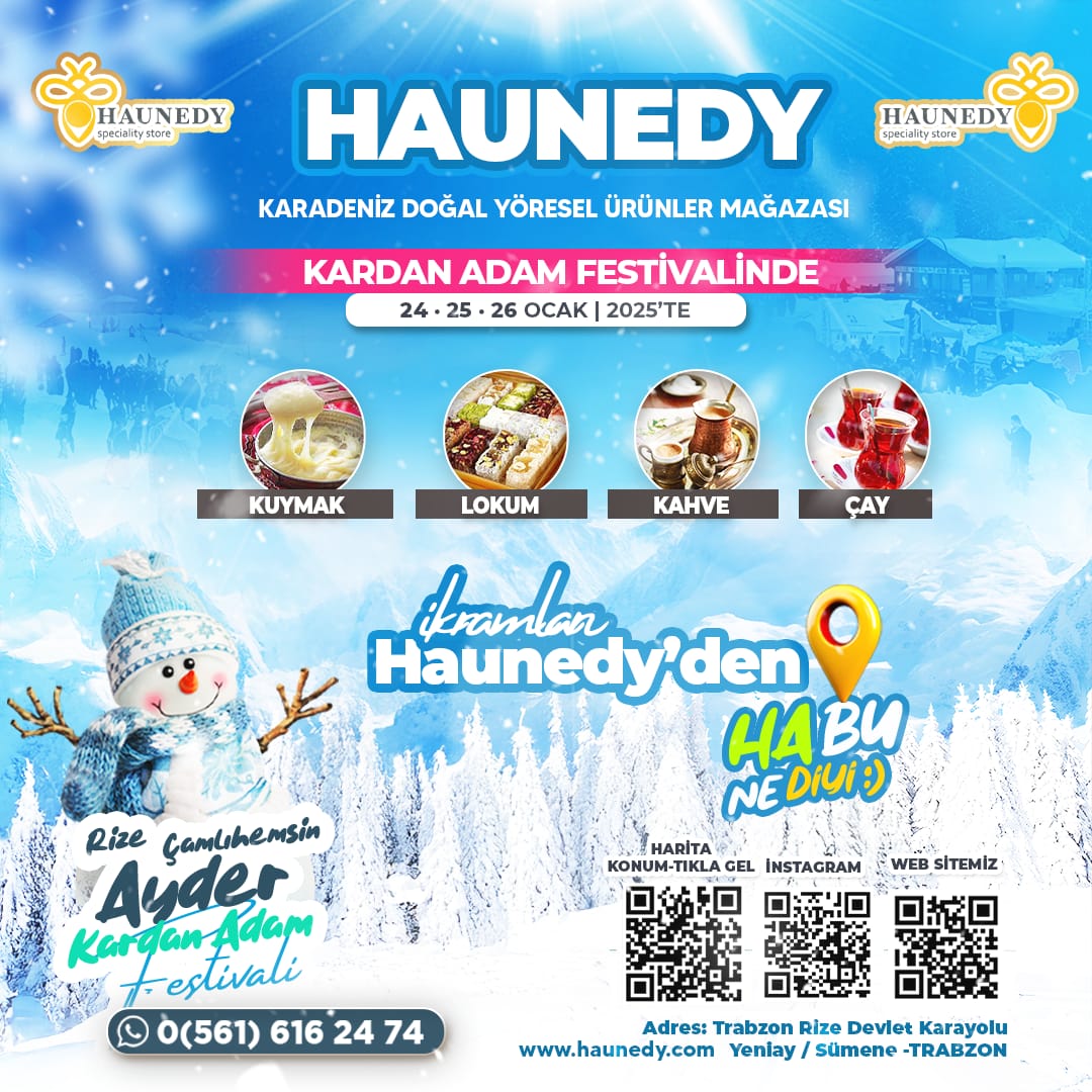Ayder Kardan Adam Festivali’nde ikramlar Haunedy’den