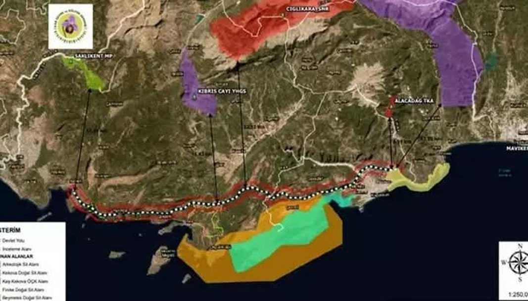Finike- Kalkan bölünmüş yol projesine ‘ÇED olumlu’ kararı