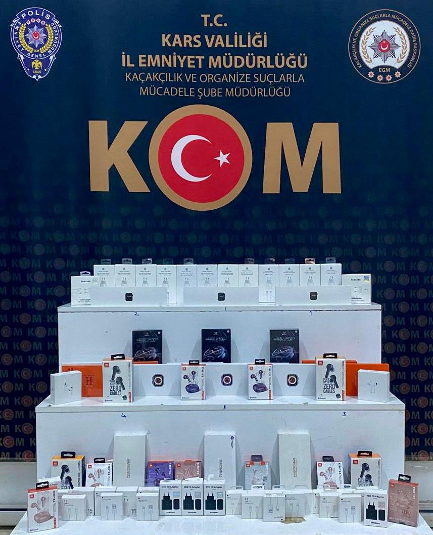 Kars'ta operasyonda gümrük kaçağı malzemeler ele geçirildi