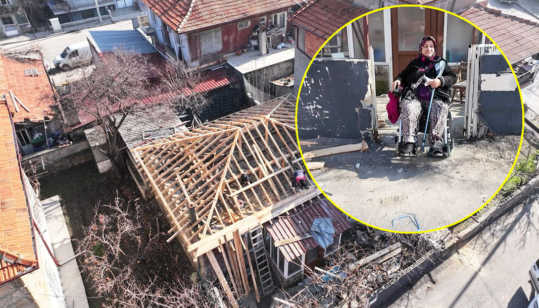 Isparta'da Ayşe teyzenin akan çatısı yenileniyor
