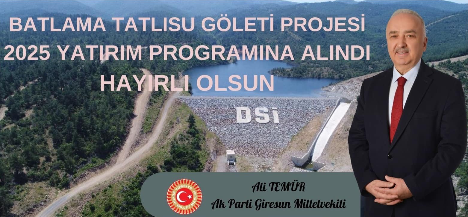 Ali Temür'den Batlama tatlı su göleti müjdesi