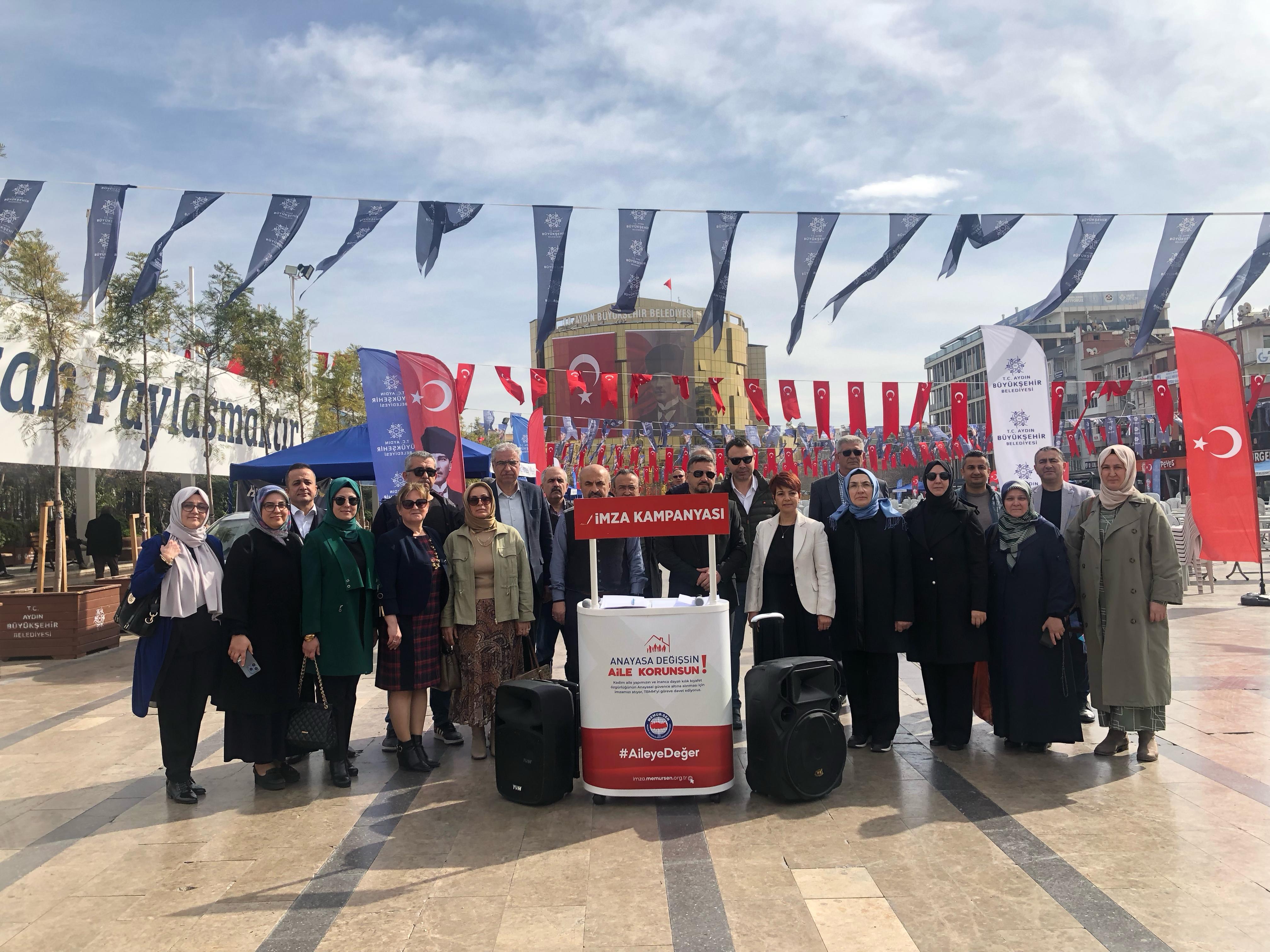 Memur-Sen Aydın’da aile ve başörtüsü için imza kampanyası başlattı