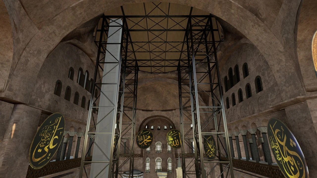 Ayasofya'nın ana kubbesi tarihi restorasyona alınıyor