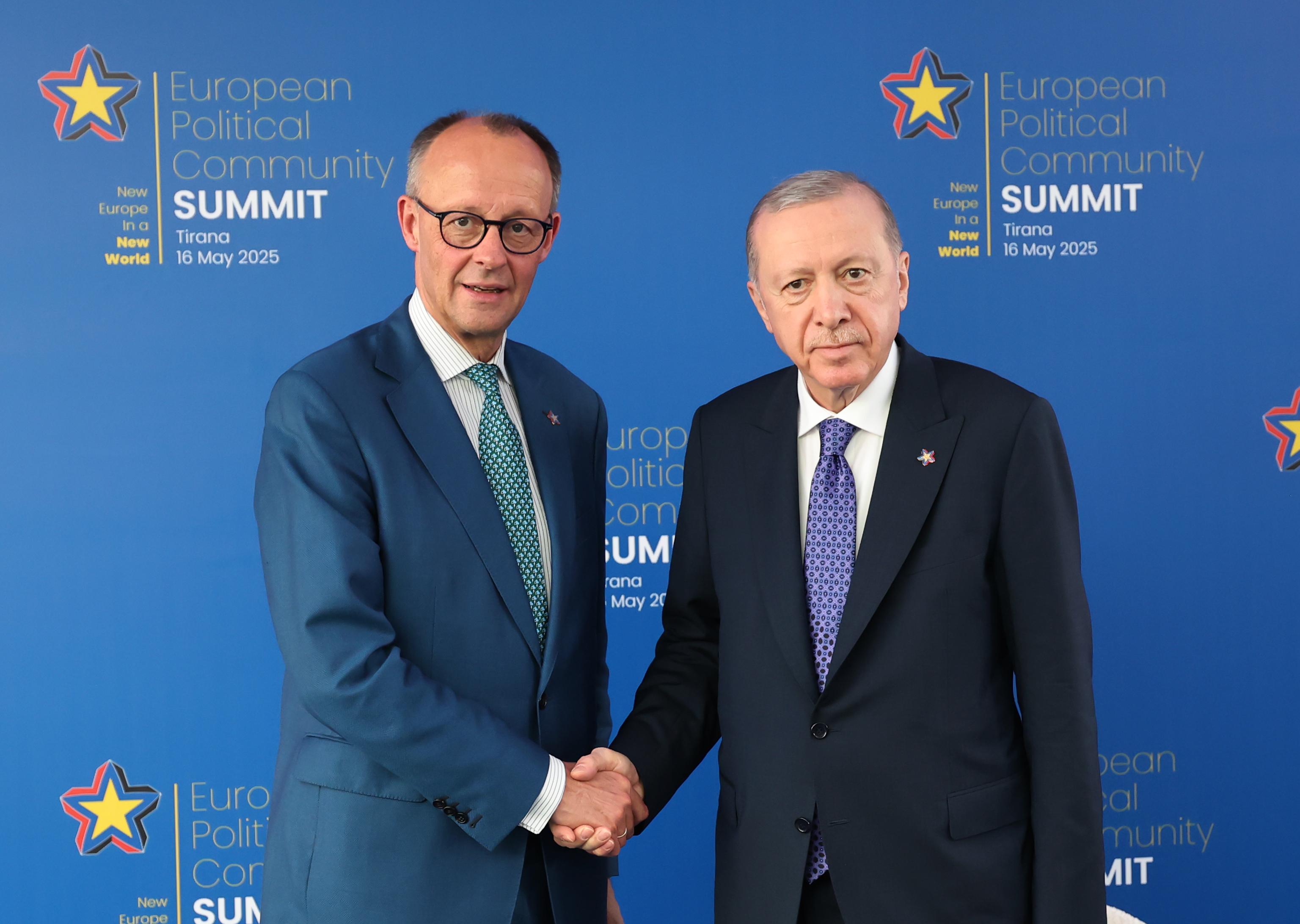 Cumhurbaşkanı Erdoğan, Almanya Başbakanı Merz ile Tiran'da görüştü