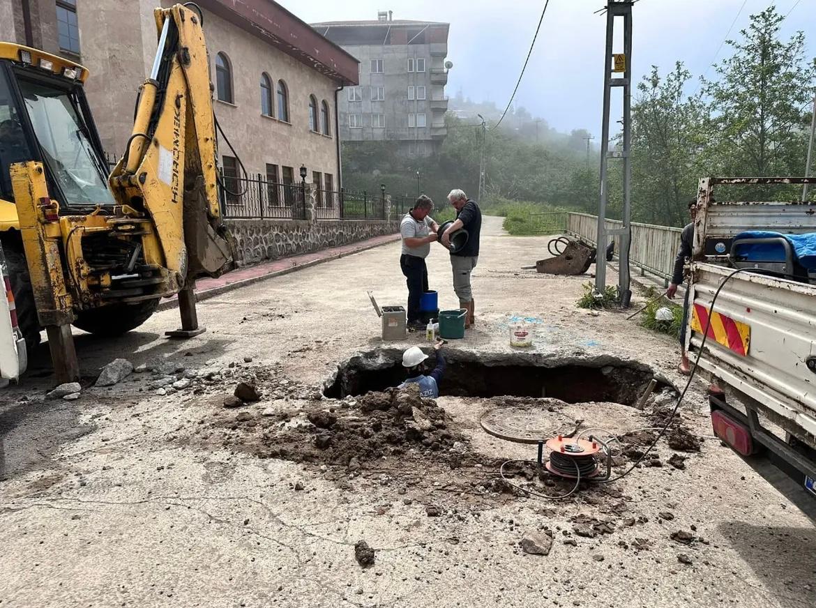 Piraziz'de su arızasına anında müdahale