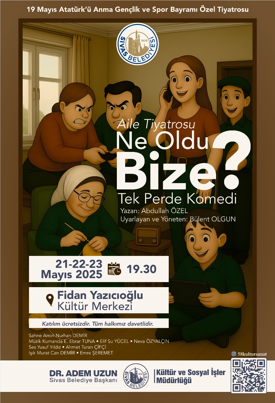 Sivas'ta tiyatro kursiyerleri sahneye çıkıyor