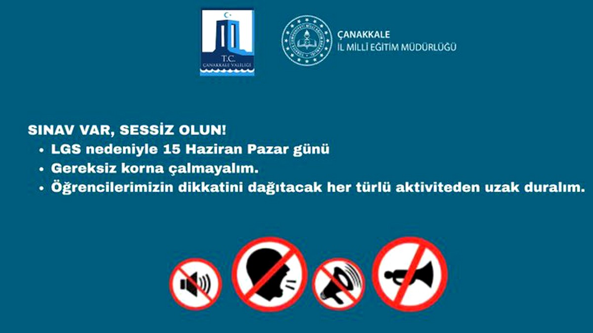 Çanakkale Valiliği LGS için sessizlik ve destek çağrısı yaptı