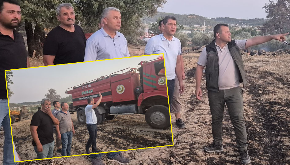 "Başkan Çetin'den yangına bölgelerine yakın takip"