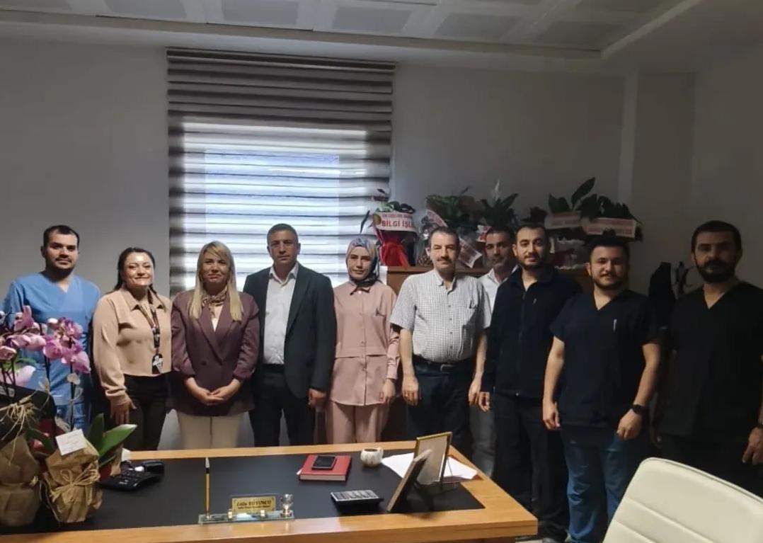 Kars Sağlık-Sen Şube Başkanı'ndan Edibe Koyuncu'ya hayırlı olsun ziyareti