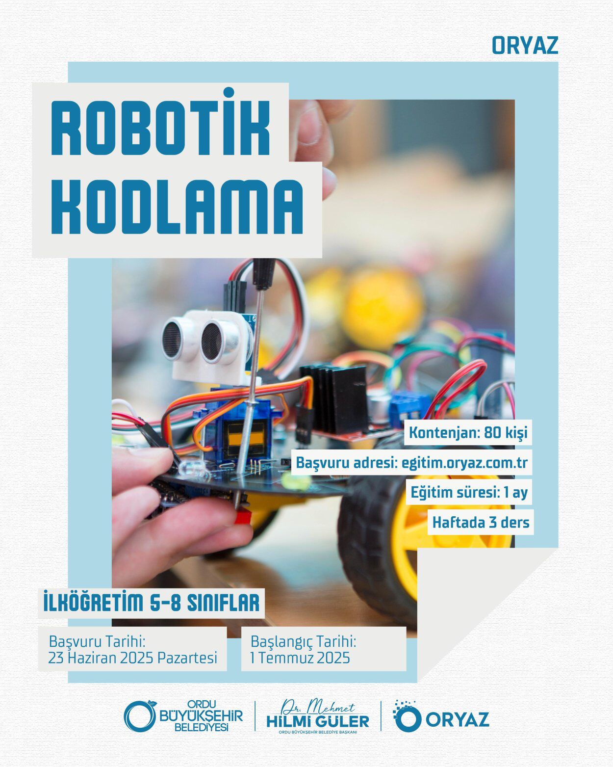 Ordu’da gençlere ücretsiz yapay zeka ve robotik kodlama eğitimi başlıyor