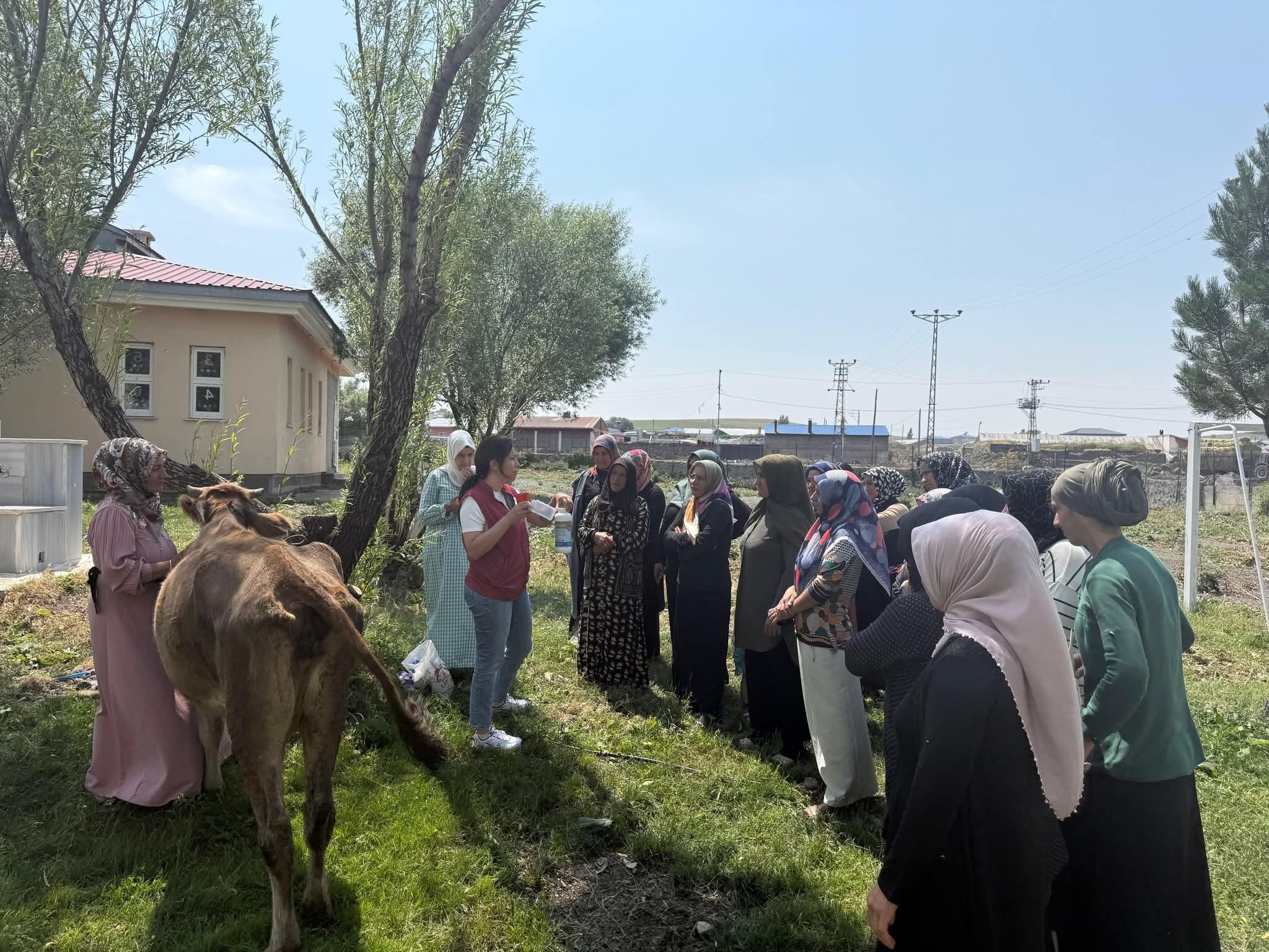 Kars'ta kadın çiftçilere süt sağım ve hijyen eğitimi düzenlendi