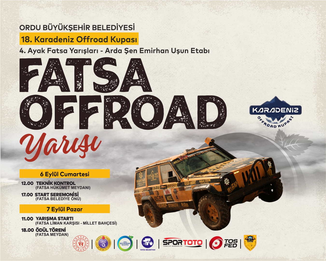Fatsa'da offroad heyecanı yaşanacak