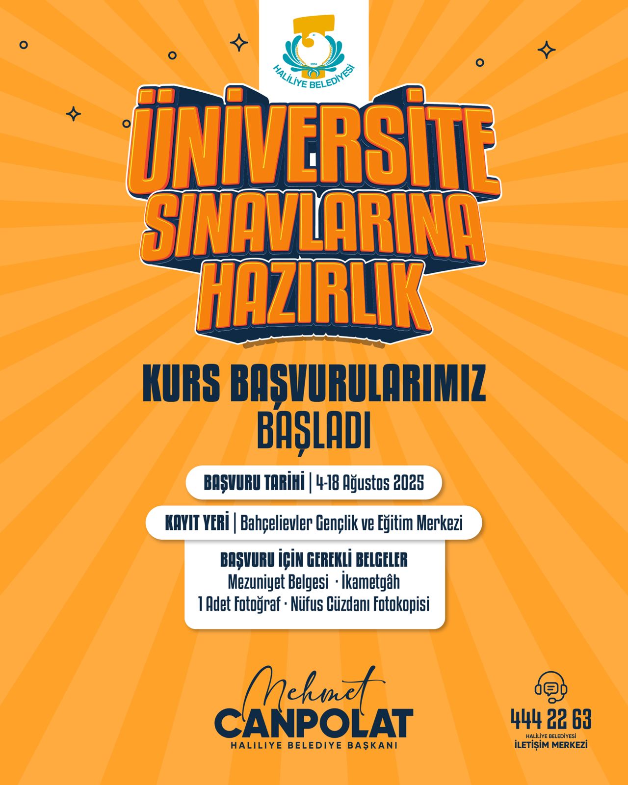 Haliliye Belediyesi duyurdu: Üniversiteye hazırlık kurs kayıtları başladı