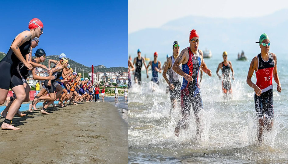 Eğirdir’de nefes kesen triatlon heyecanı