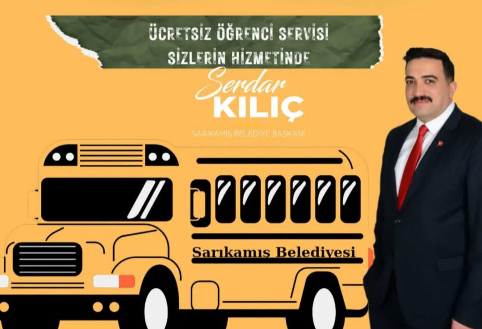 Başkan Serdar Kılıç’tan eğitime destek: Ücretsiz servis hizmeti bu yıl da devam ediyor