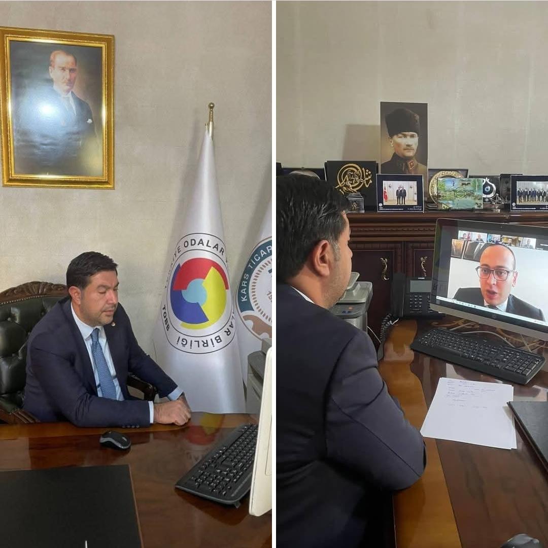 Kars Ticaret ve Sanayi Odası Yönetim Kurulu Başkanı Kadir Bozan, Azerbaycan ile Ticari İş Birliği Görüşmesi yaptı