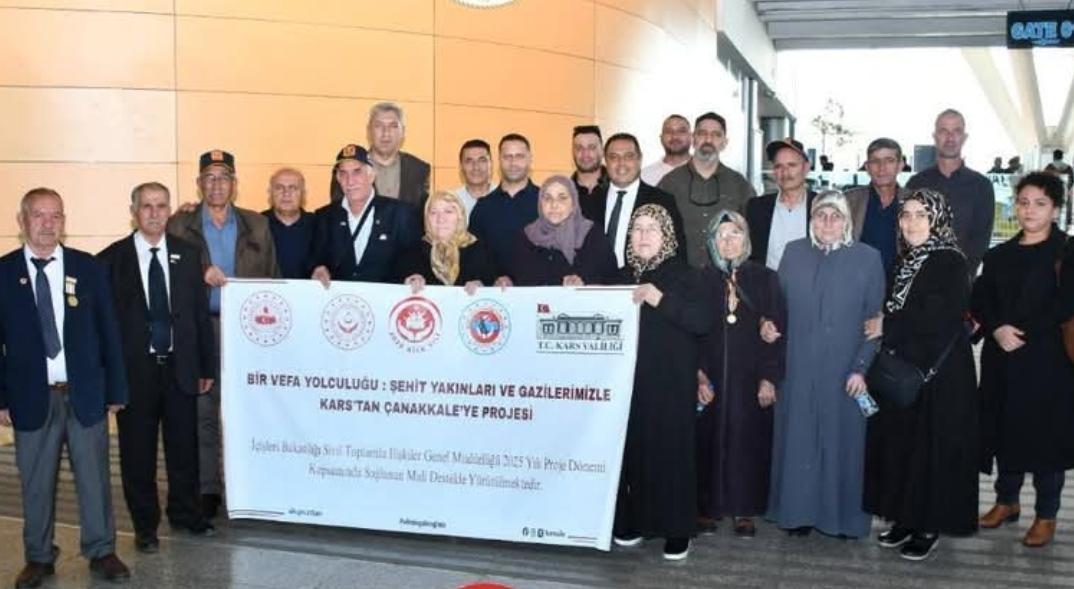 Kars’tan şehit yakınları ve gaziler “Bir Vefa Yolculuğu”yla Çanakkale’ye uğurlandı