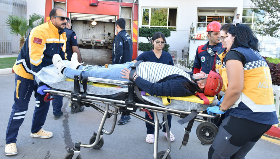 Kepez Belediyesi’nden gerçeğini aratmayan tatbikat