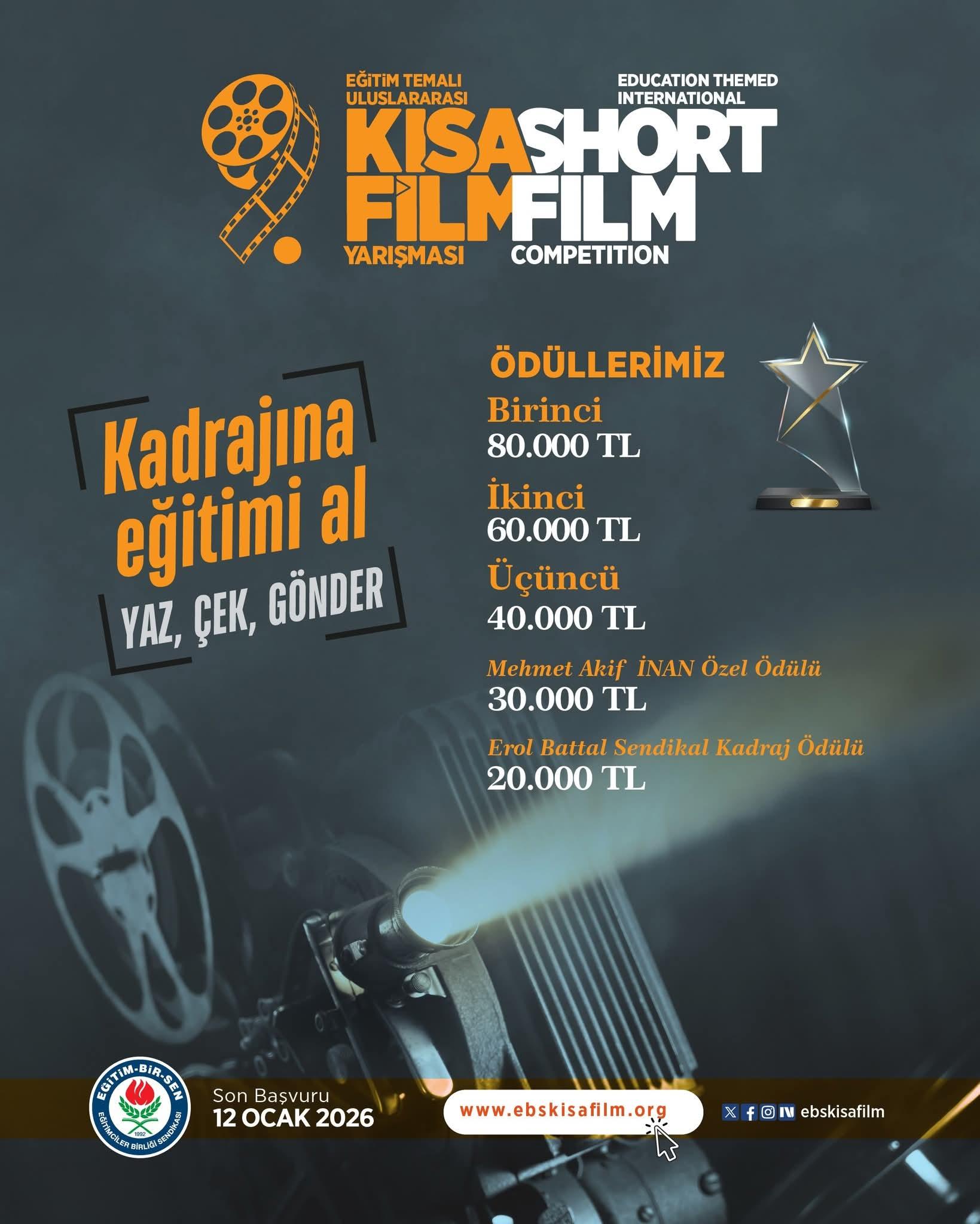 9. Uluslararası Eğitim Temalı Kısa Film Yarışması’na başvurular devam ediyor