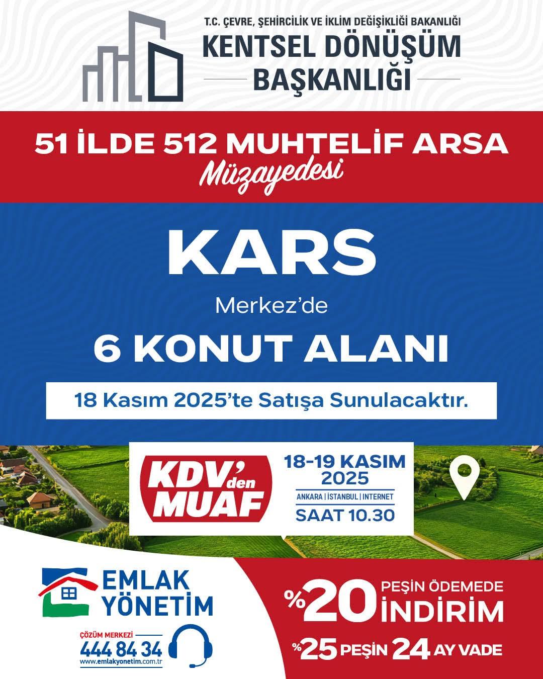 51 ilde 512 arsa müzayede ile satışa sunuluyor