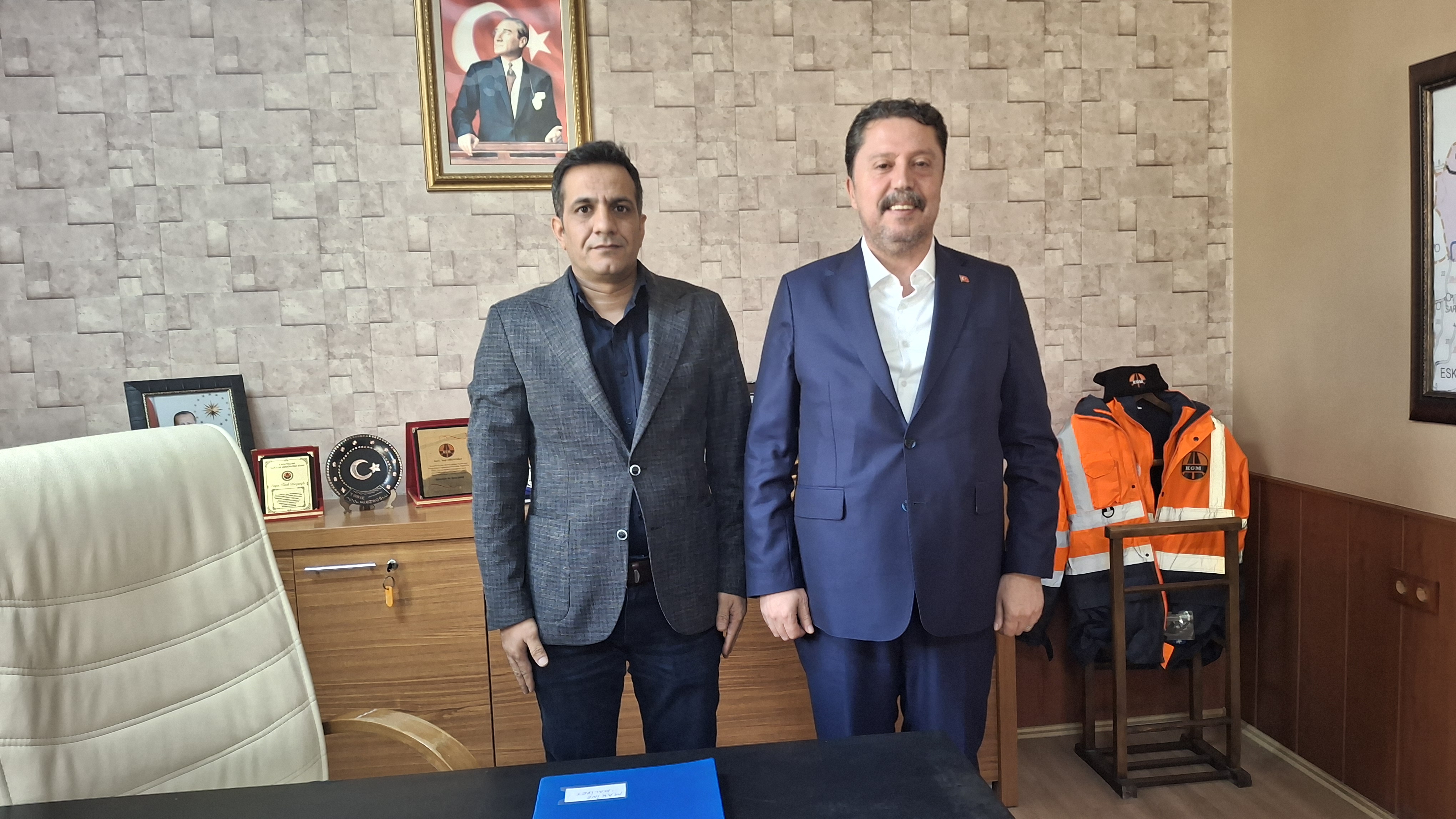 Belediye başkanından Karayolları şube şefine  hayırlı olsun ziyareti