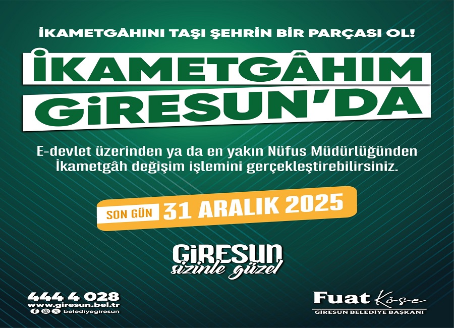 Giresun için ikamet çağrısı yapıldı