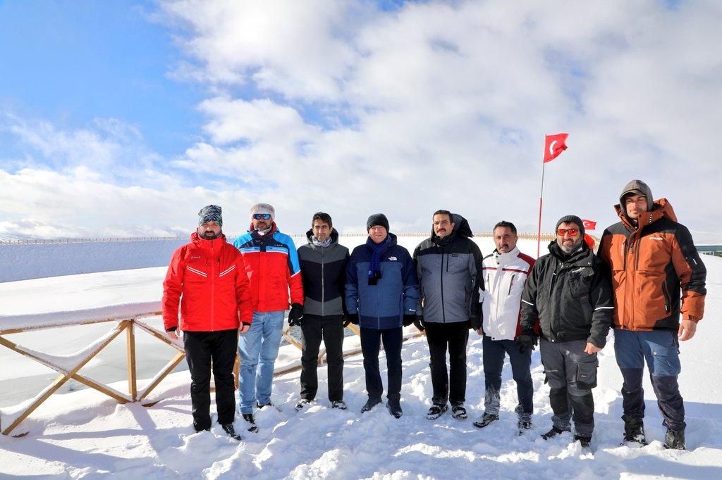 Vali Ziya Polat, Sarıkamış Kayak Merkezi’ndeki Suni Karlama projesini inceledi