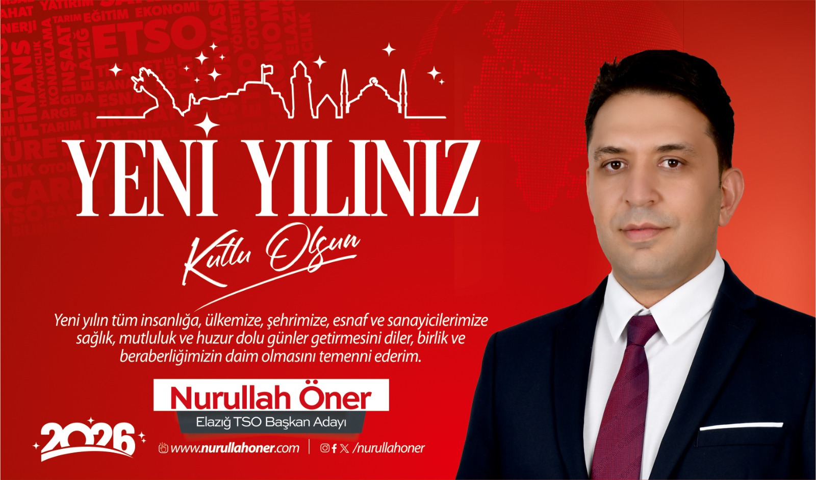 Elazığ TSO Başkan Adayı Nurullah Öner'den yeni yıl mesajı