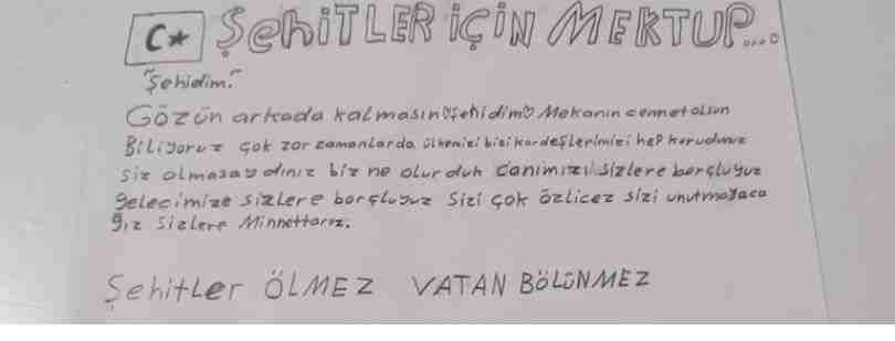 Koruma altındaki çocuklardan vatan korumasındaki Mehmetçiğe mektup