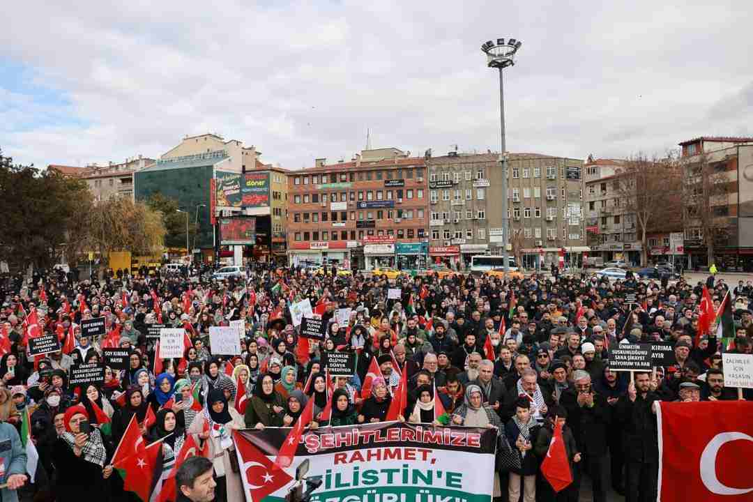 Kırıkkale'de Filistin'e destek mitingi