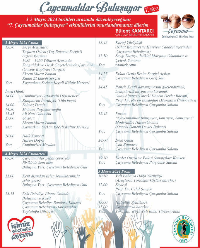 'Çaycumalılar Buluşuyor' etkinliğinin programı açıklandı