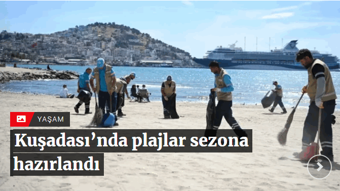 Kuşadası’nda plajlar sezona hazırlandı