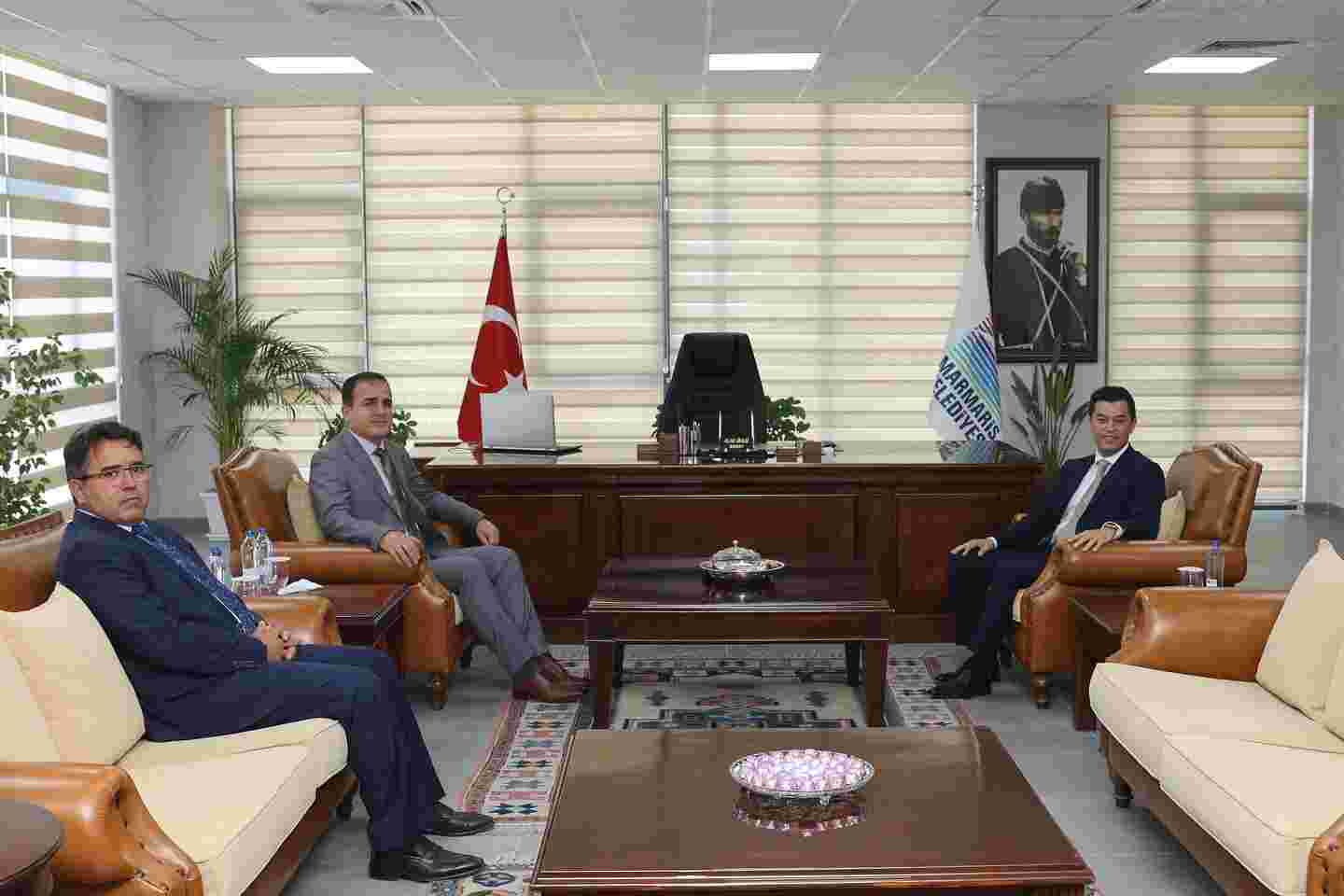 Muğla Valisi İdris Akbıyık'tan Marmaris Belediye Başkanı Acar Ünlüye ziyaret