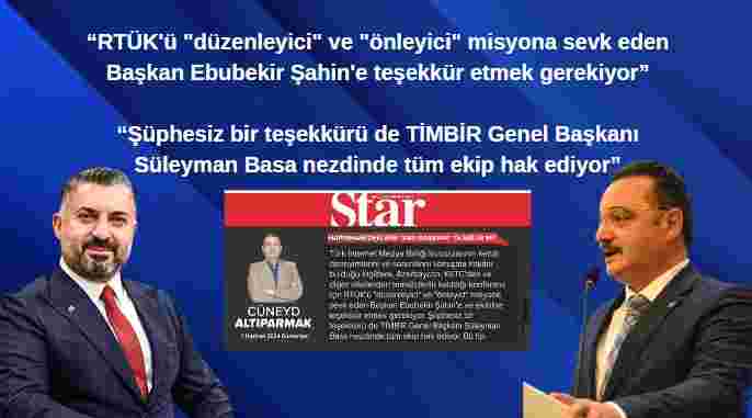 Güvenli İnternet Medya Merkezi (GİMMER) Başkanı Av. Altıparmak, Star’da yazdı