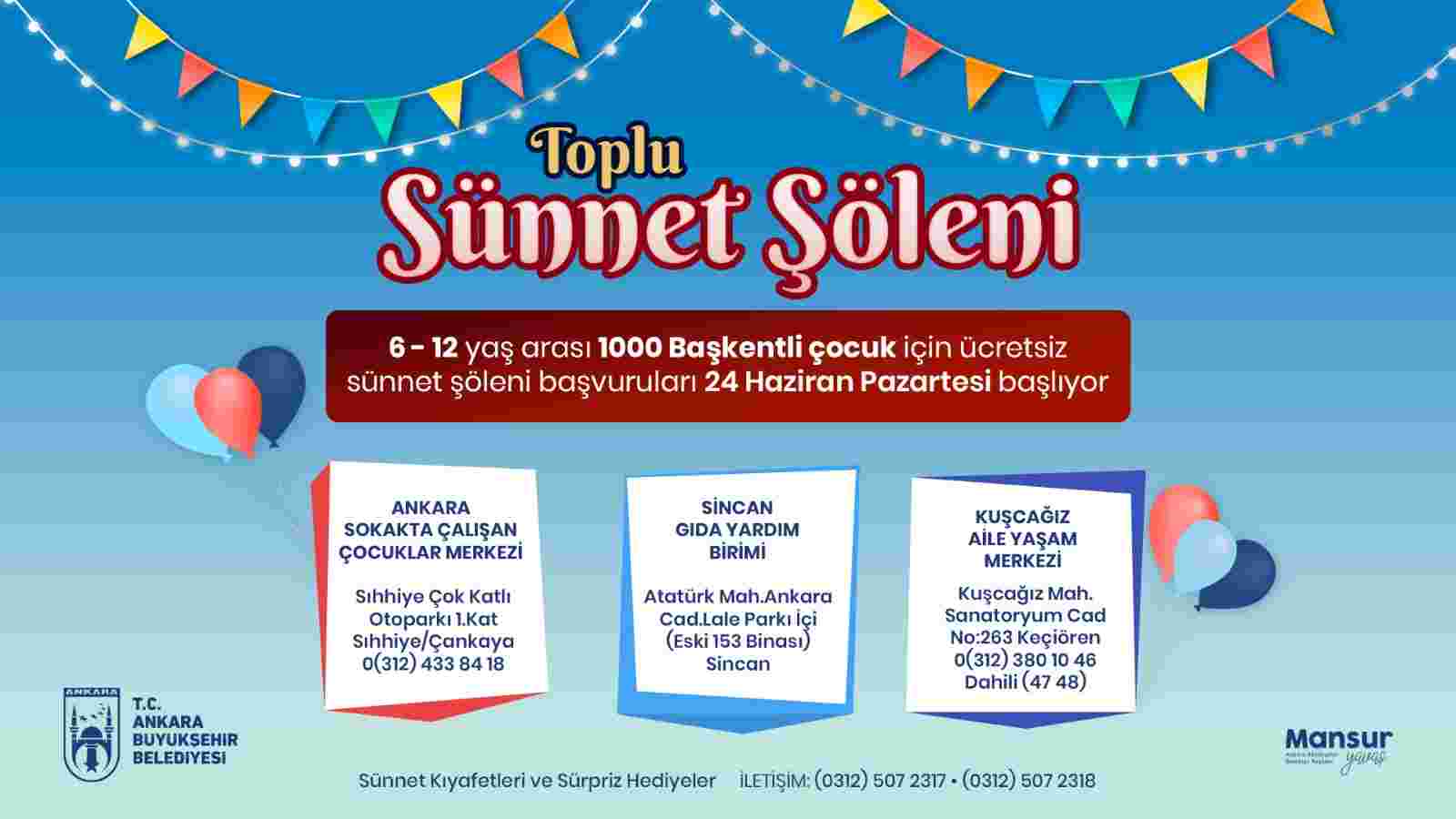 Ankara Büyükşehirin "Toplu Sünnet Şöleni" için kayıtlar başlıyor
