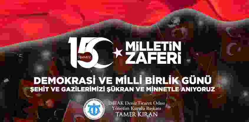 15 Temmuz Demokrasi ve Milli Birlik Günü'nde Şehit ve Gazilerimizi şükran ve minnetle anıyoruz