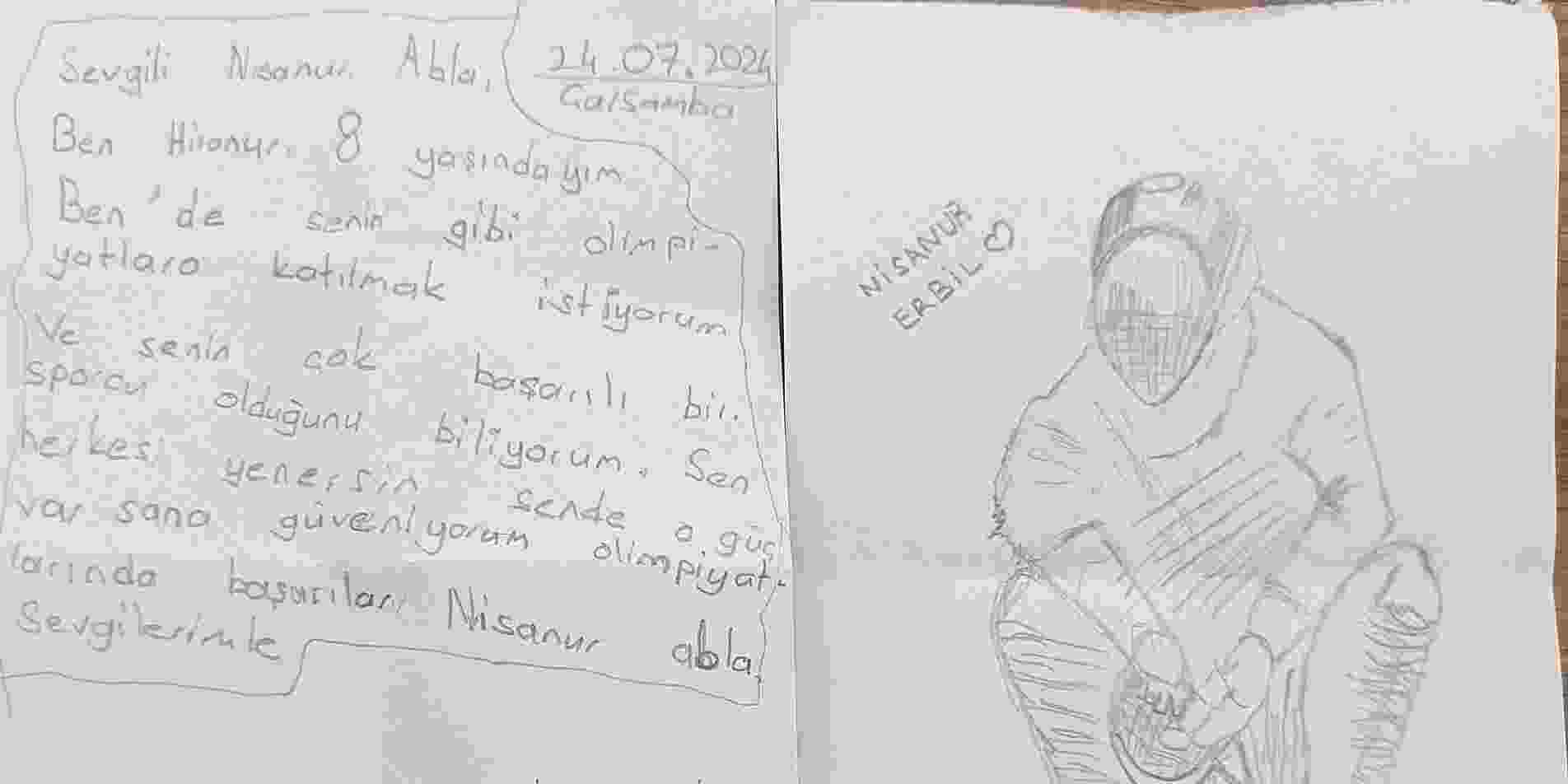 Minik sporculardan Paris'te ülkemizi temsil eden sporculara mektup