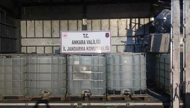 Ankara'da 6 milyon TL değerinde 10 bin litre etil alkol ele geçirildi