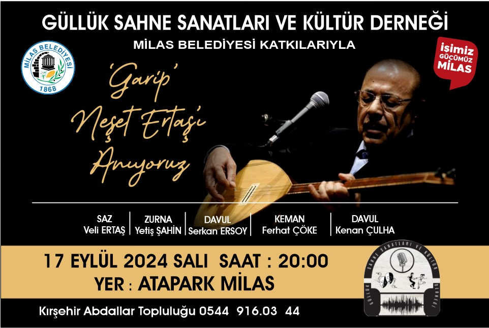 Neşet Ertaş, Ölüm yıldönümünde Milas’ta anılacak