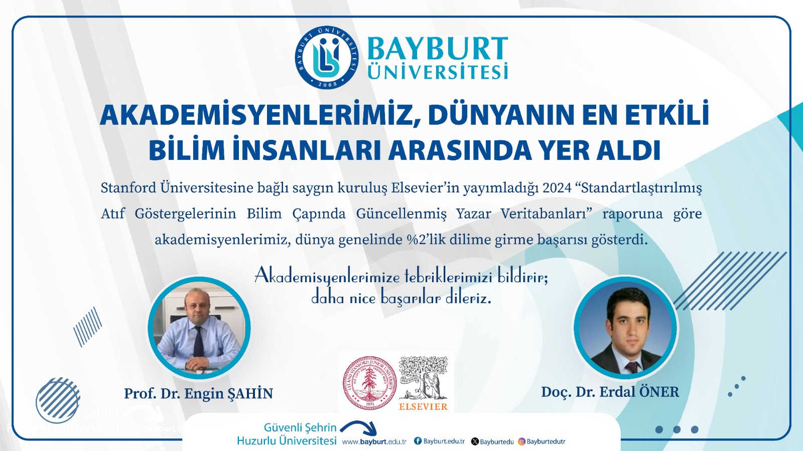 Dünya'nın en etkili bilim insanları arasında Bayburt Üniversitesi'nden akademisyenler yer aldı
