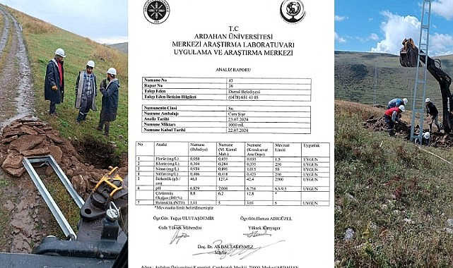 Ardahan Damal'da şebeke suyu analiz sonucu açıklandı