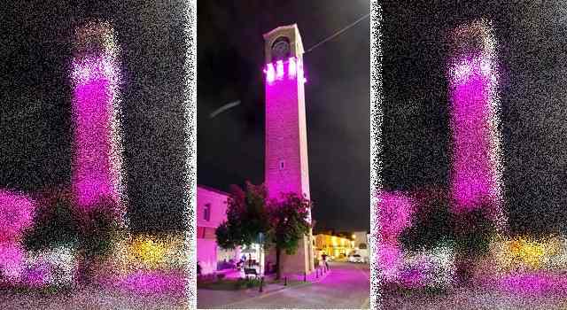Adana'da Büyük Saat Kulesi Pembeye Büründü