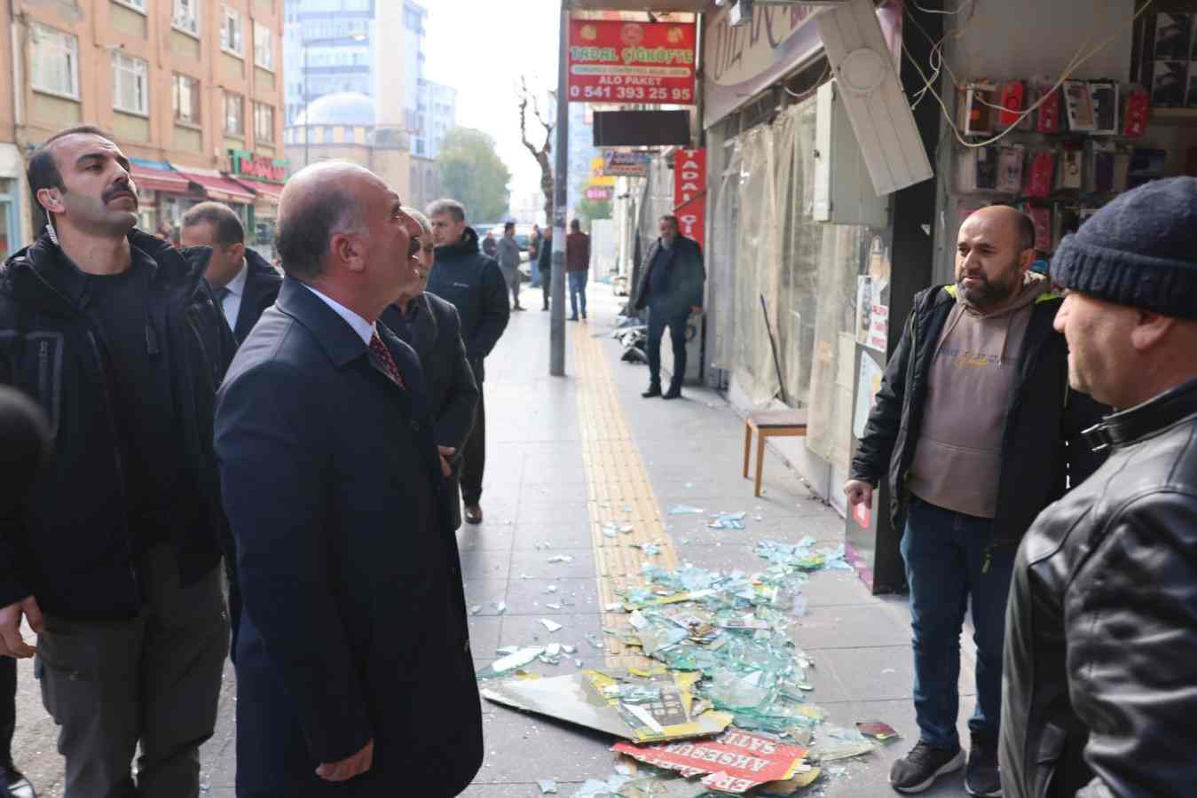 Çorum Valisi patlama meydana gelen binada inceleme yaptı