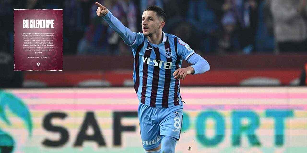 Trabzonspor'da üst üste mağlubiyetler sonrası 4 futbolcu kadro dışı kaldı