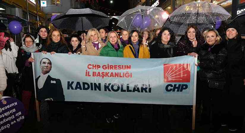 Kadına karşı şiddet Giresun'da protesto edildi