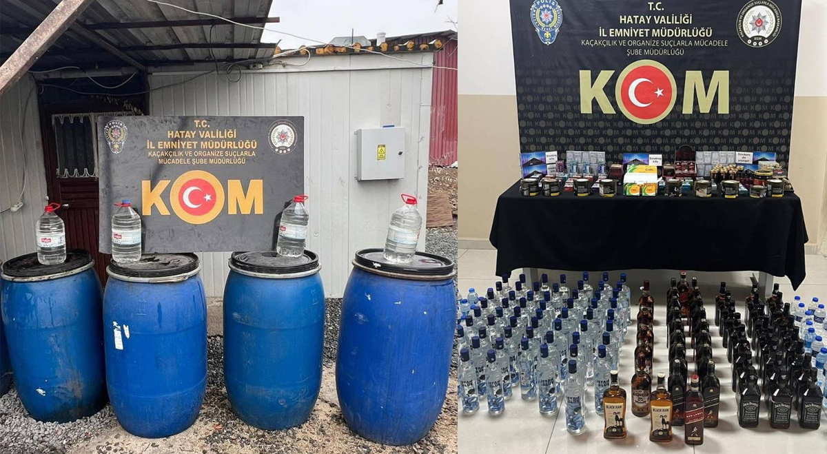Hatay'da sahte alkol operasyonu